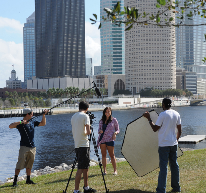 filming in plant park 