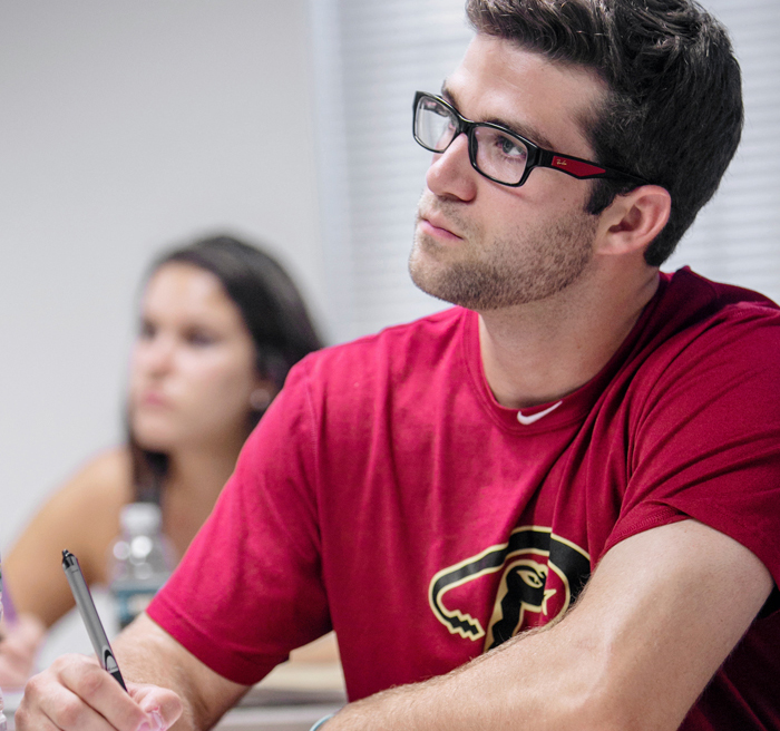 marketing student in class 