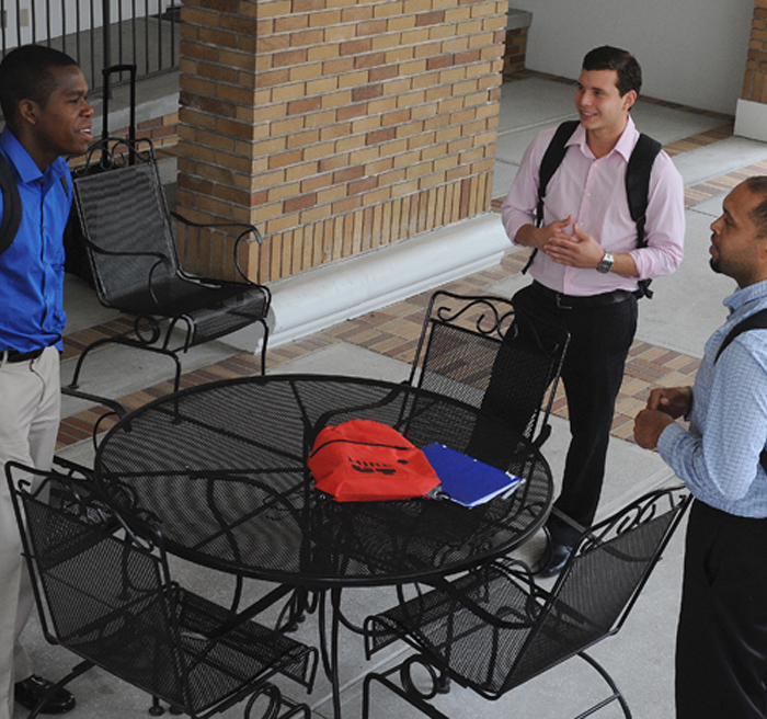 management students outside 
