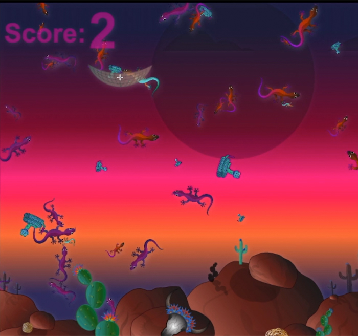 Video game with amphibians