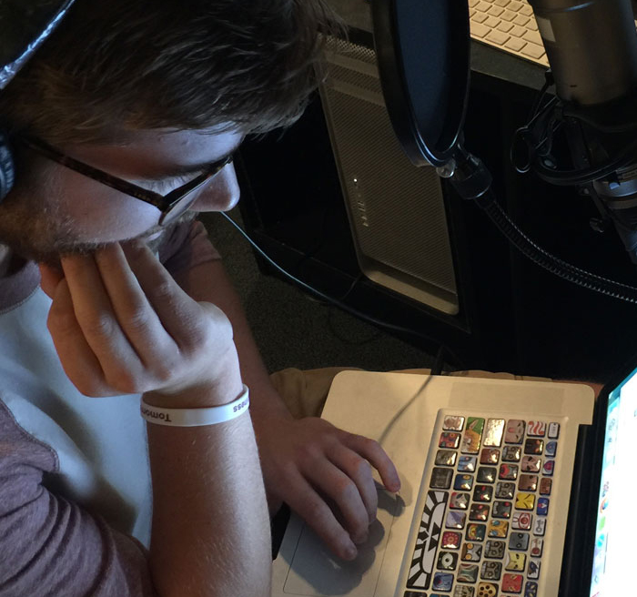 student using laptop