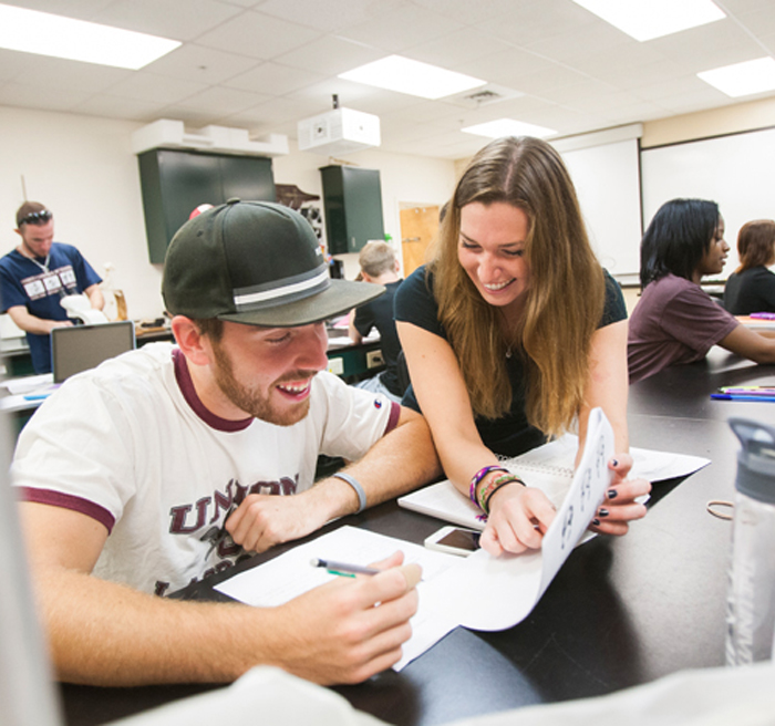 professor and student in classroom 