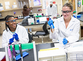 Biochemistry Students in labs