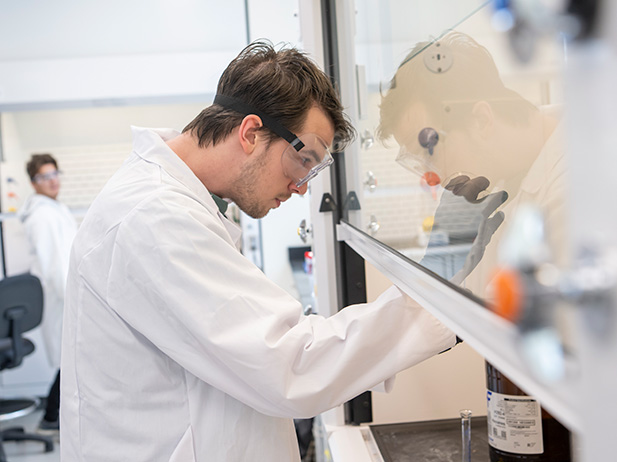 Chemistry student in lab