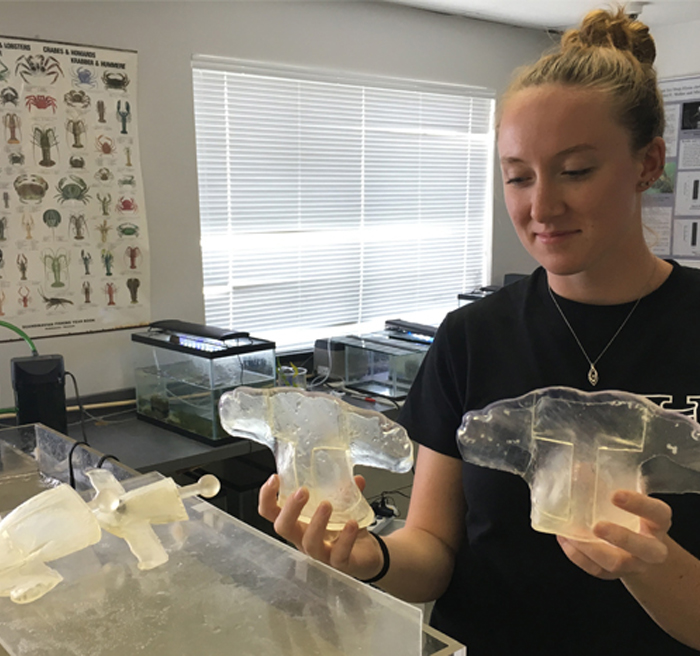 Marine Biology student doing research 