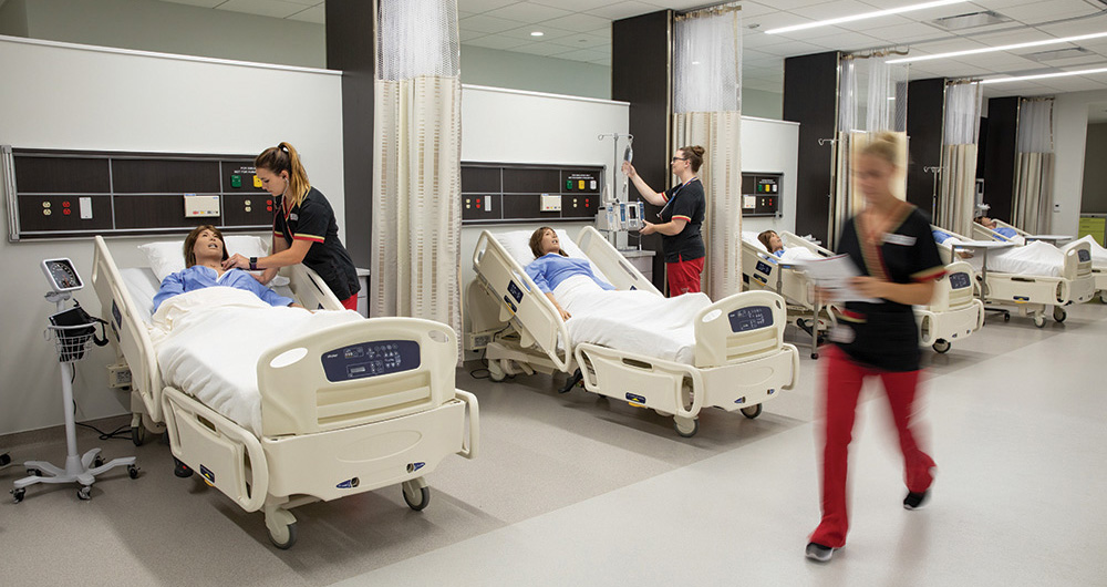 Nursing students in practicals