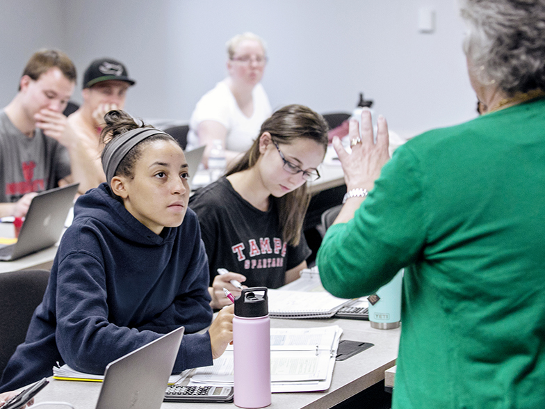 Students sitting in class
