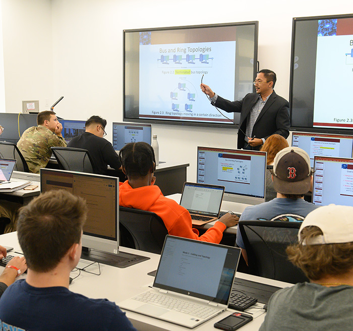 Students in a computer lab for class