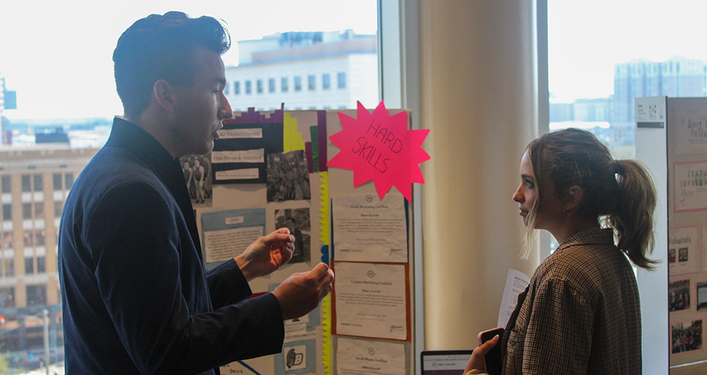 Students at a networking event