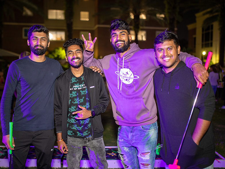 International Students at a Students Productions glow event.