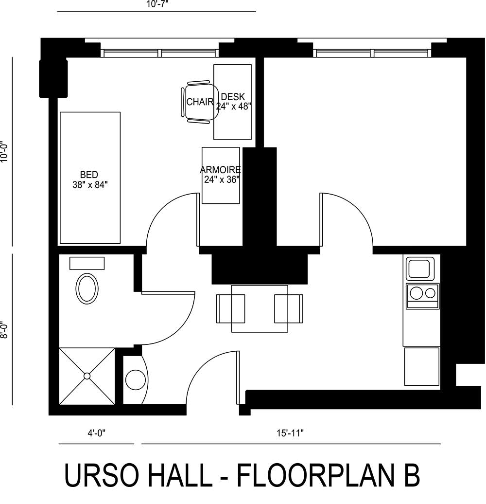 Urso Hall - Floorplan B