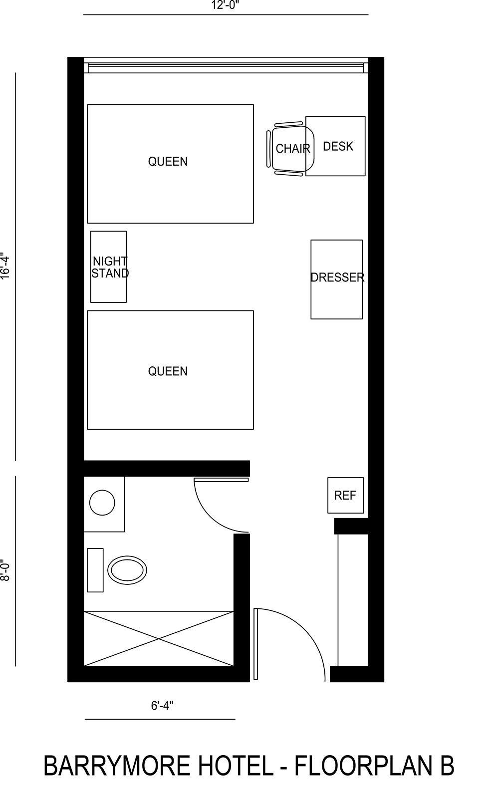 Barrymore Hotel - Floorplan B