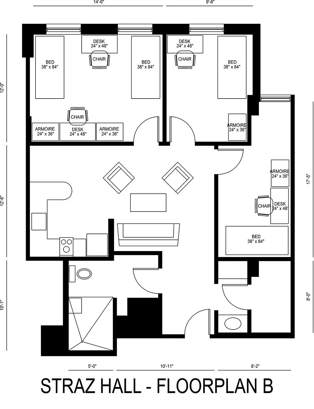 Straz Hall - Floorplan B