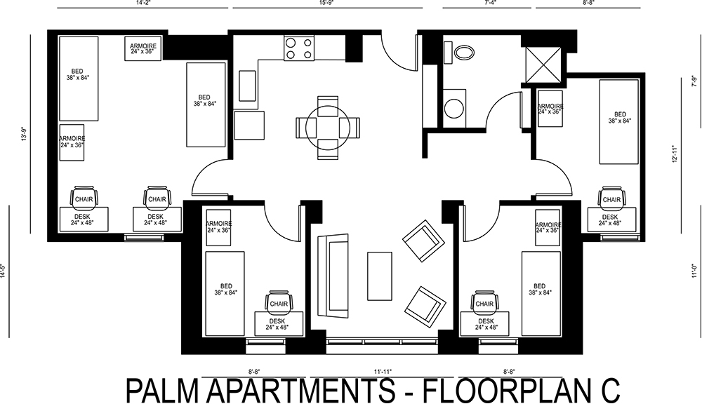 Palm Apartments - Floorplan C