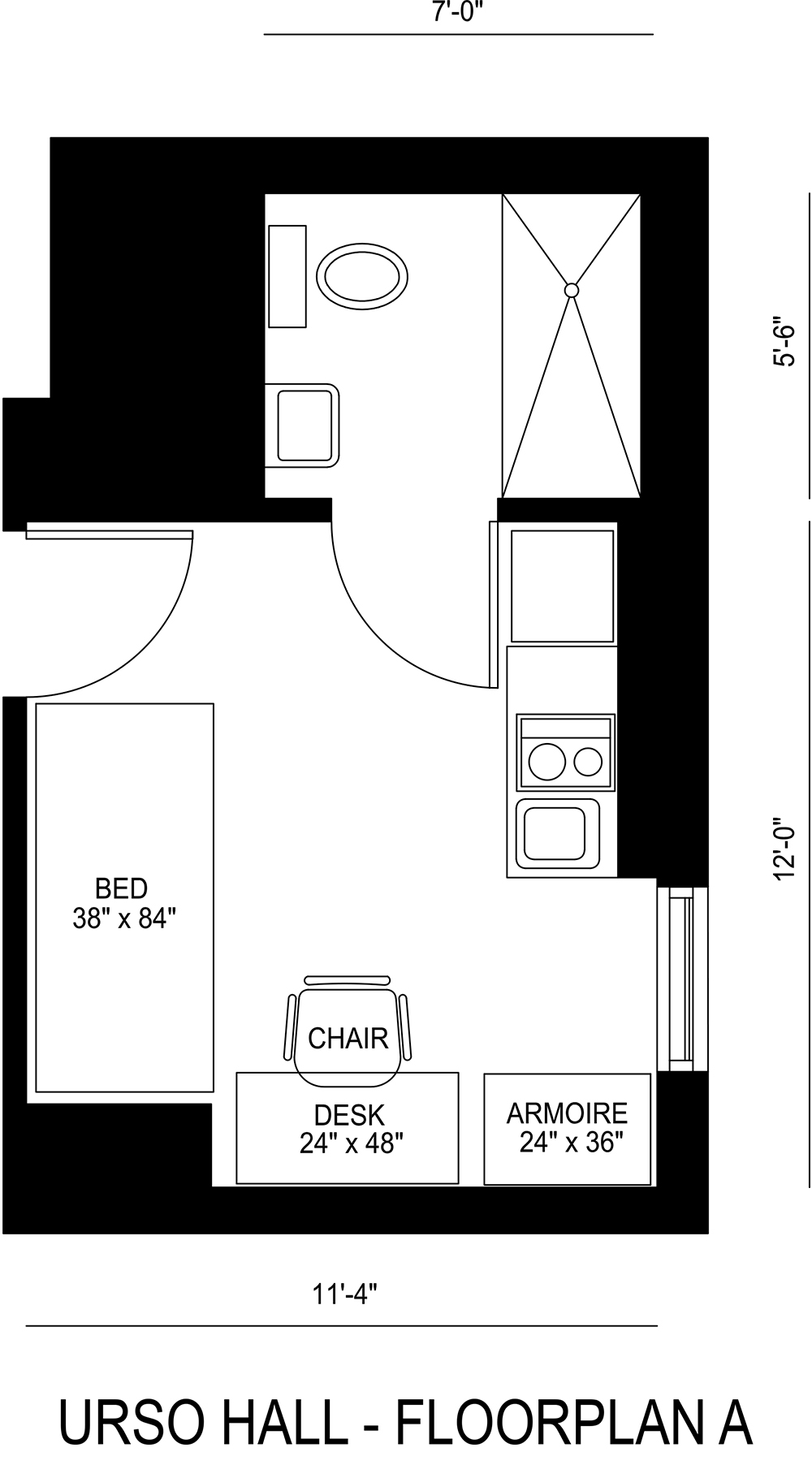 Urso Hall - Floorplan A