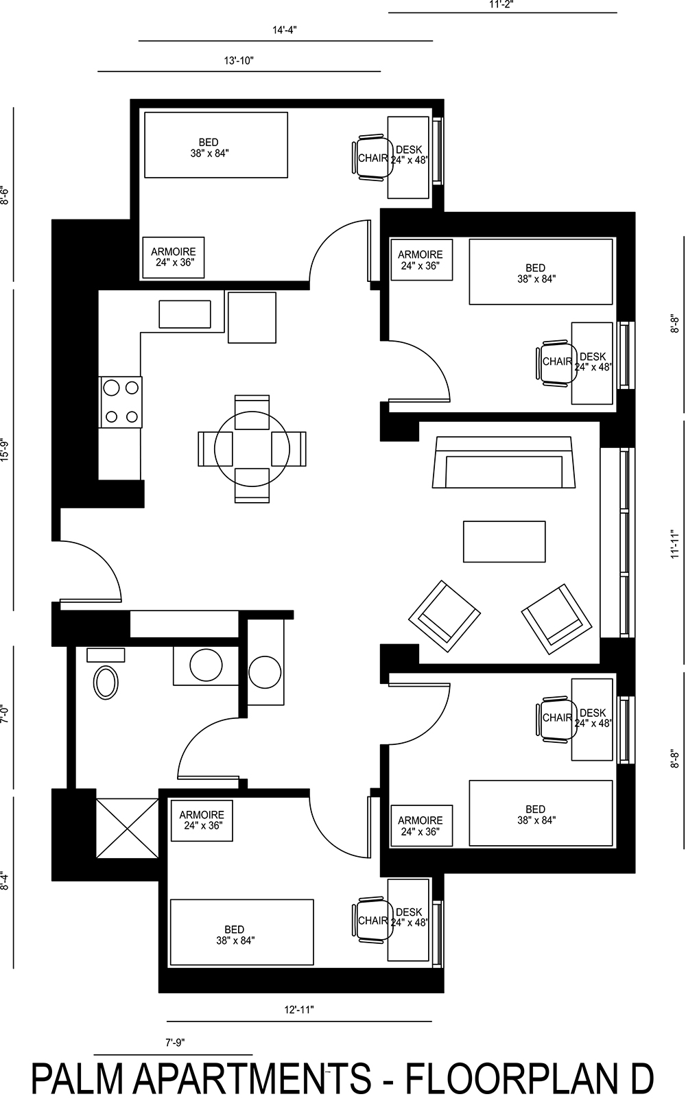 Palm Apartments - Floorplan D