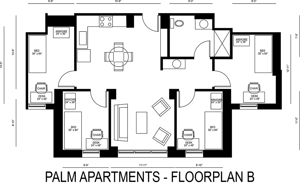 Palm Apartments - Floorplan B