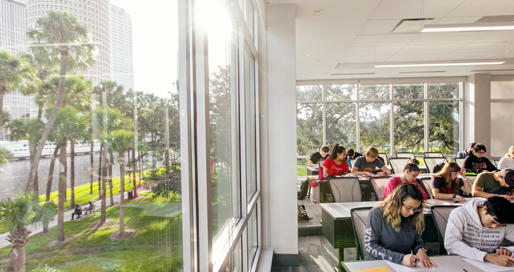 Students sitting in class