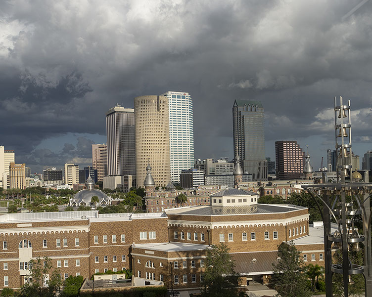 Storm rolling in over campus