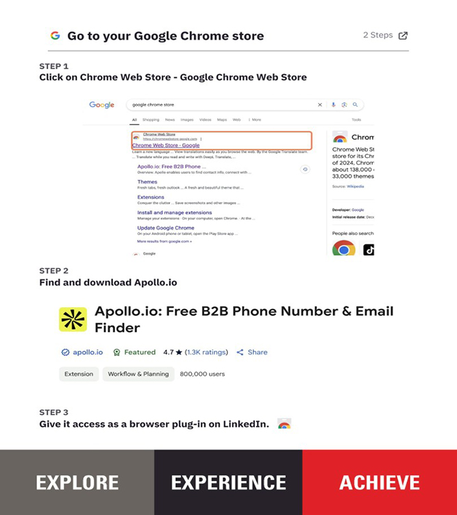 Download Apollo.io from the Chrome store