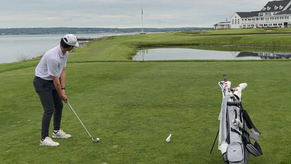 An intern on the golf course.
