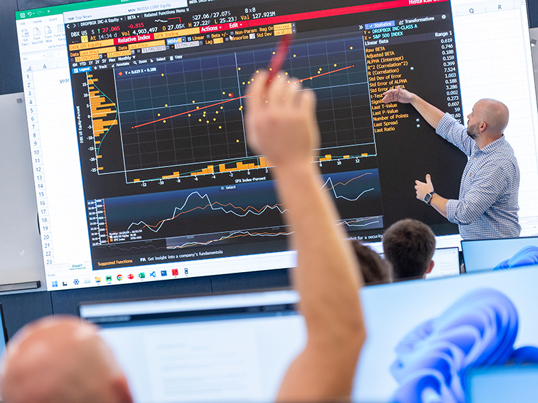 A class interacting in the Trading Center 